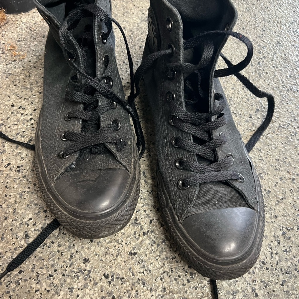 Converse Black Canvas Sneakers with Rubber Toe Cap